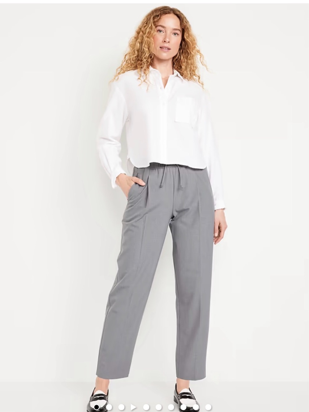 Old Navy High-Waisted Billie Straight Trouser Gray Melange XL